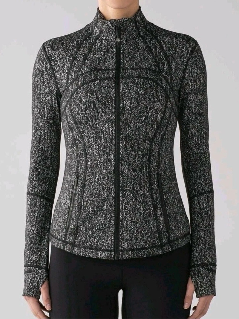 Lululemon Define Jacket Luminesce Splatter White Black, size 10